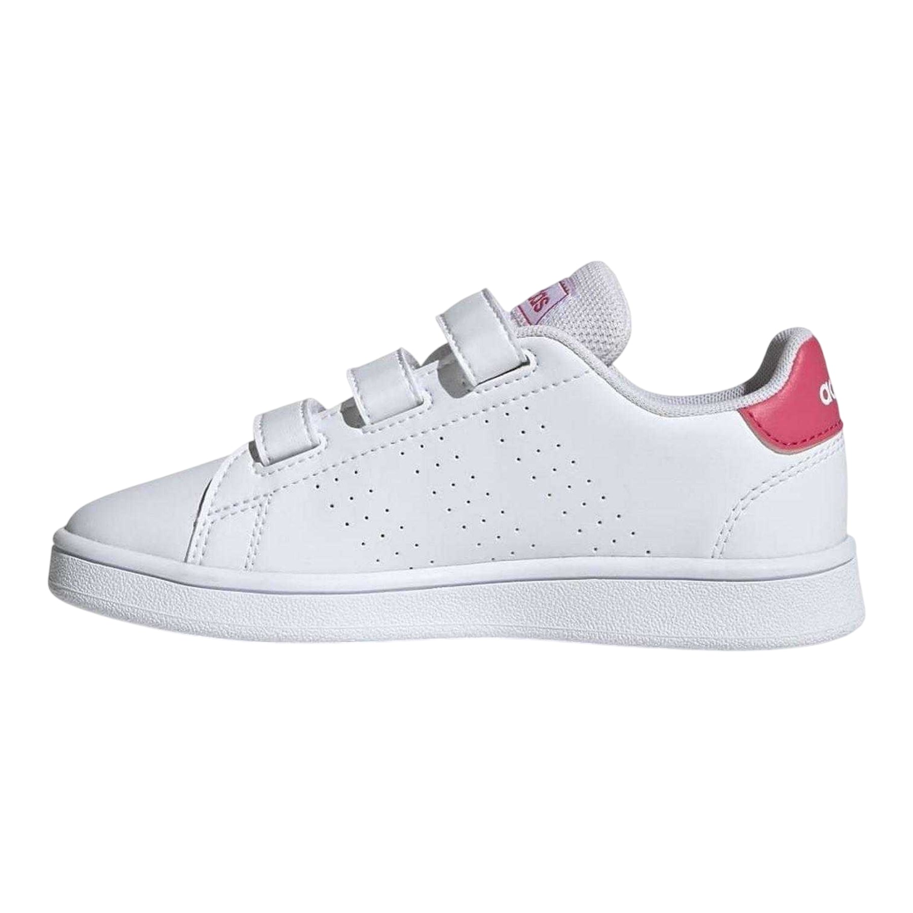 White-Pink - Back - Adidas Childrens-Kids Advantage Trainers