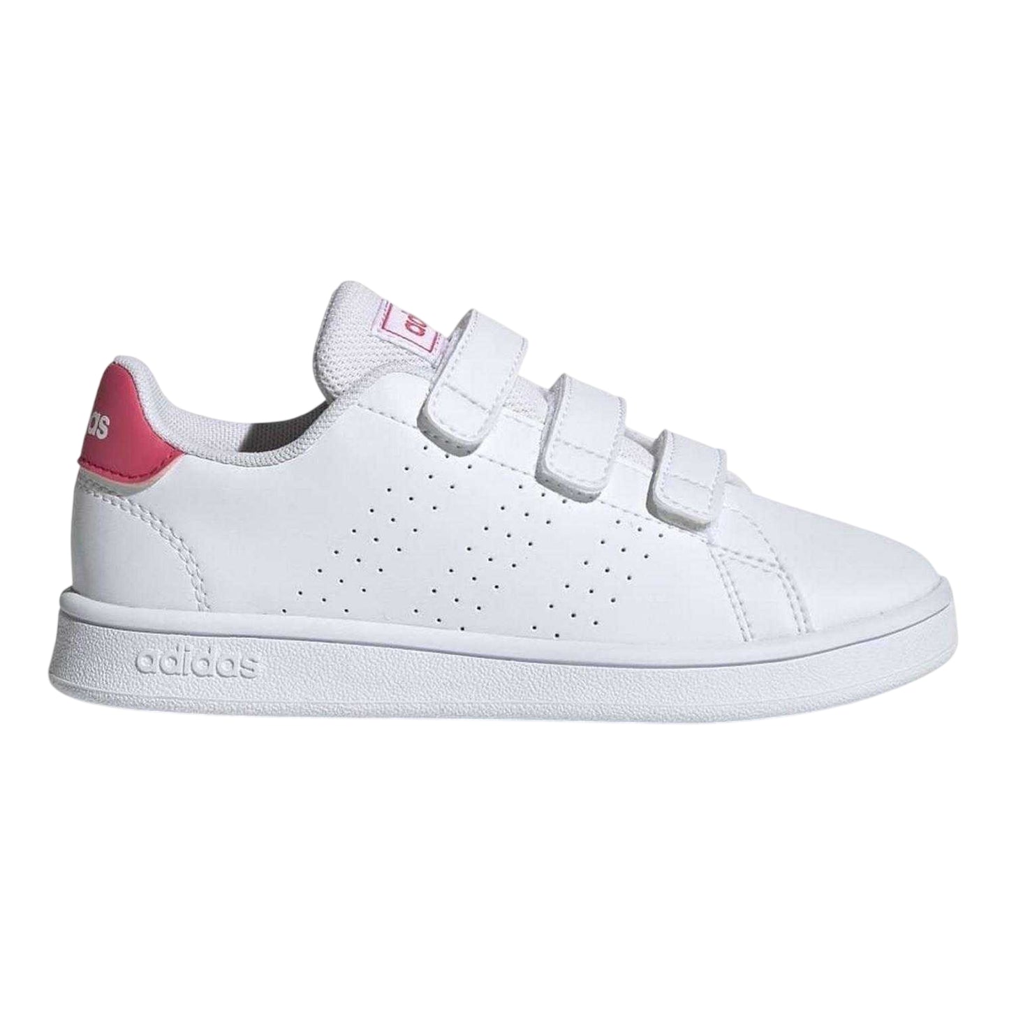 White-Pink - Front - Adidas Childrens-Kids Advantage Trainers