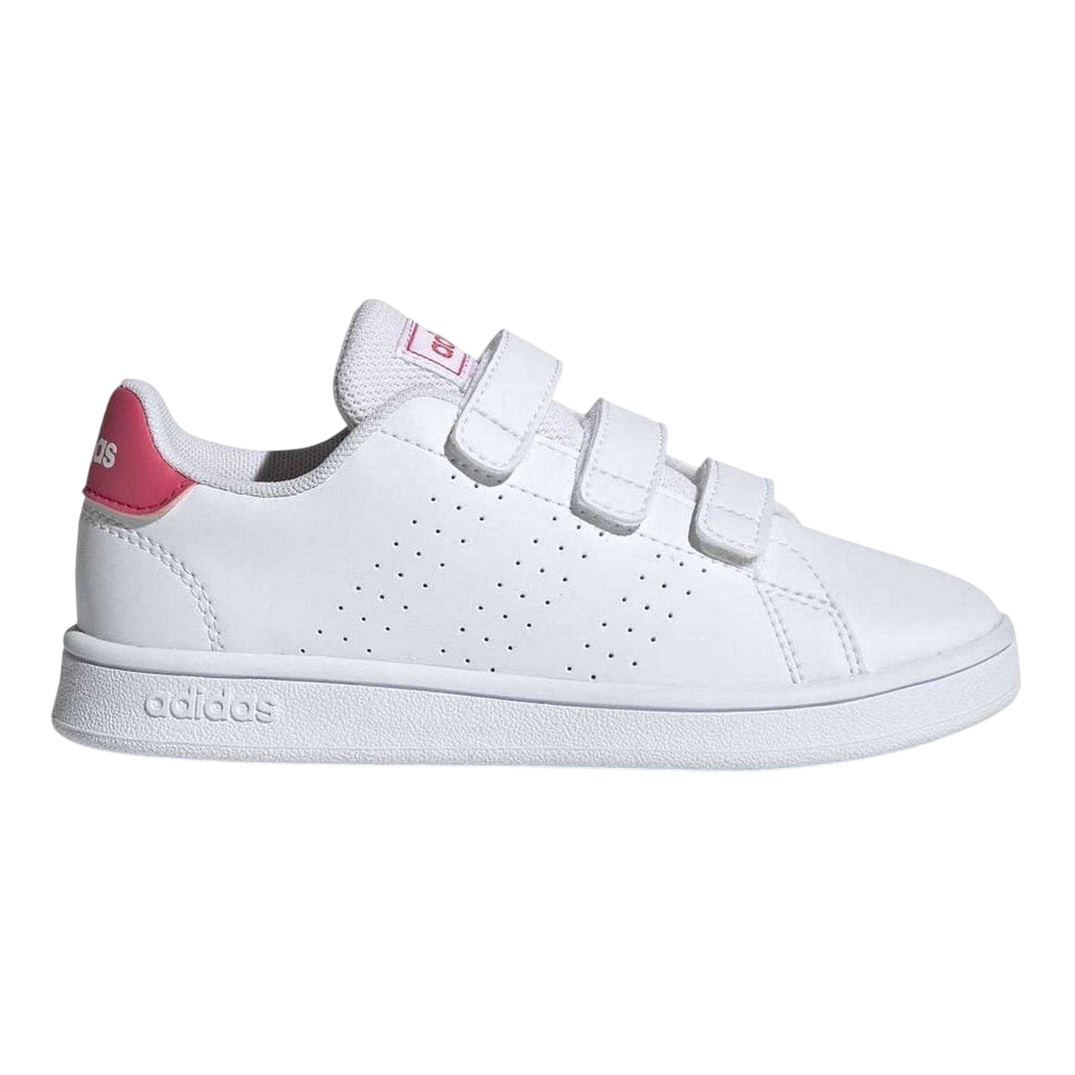 White-Pink - Front - Adidas Childrens-Kids Advantage Trainers