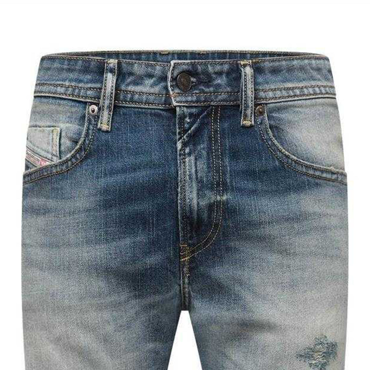 Blue Denim - Side - Diesel Mens Thommer-X Denim Jeans