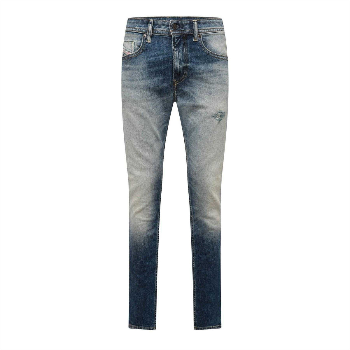 Blue Denim - Front - Diesel Mens Thommer-X Denim Jeans