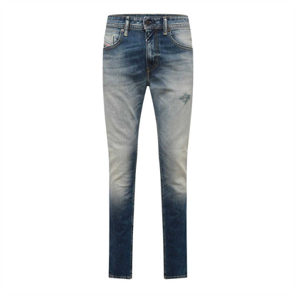 Blue Denim - Front - Diesel Mens Thommer-X Denim Jeans