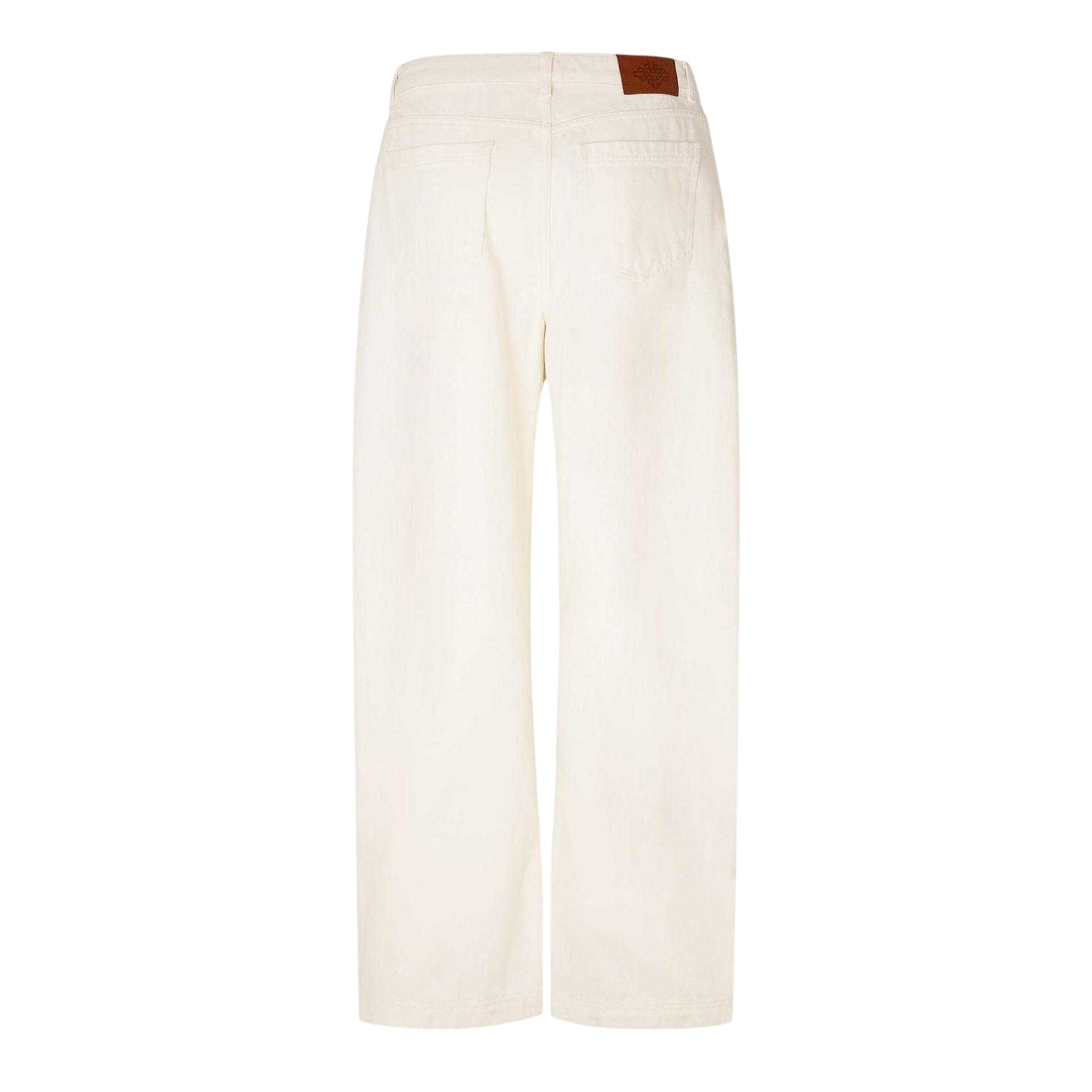 Ecru - Back - Couture Club Womens-Ladies Wide Leg Barrel Jeans