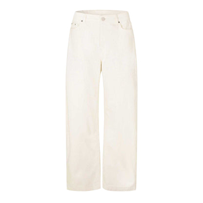 Ecru - Front - Couture Club Womens-Ladies Wide Leg Barrel Jeans