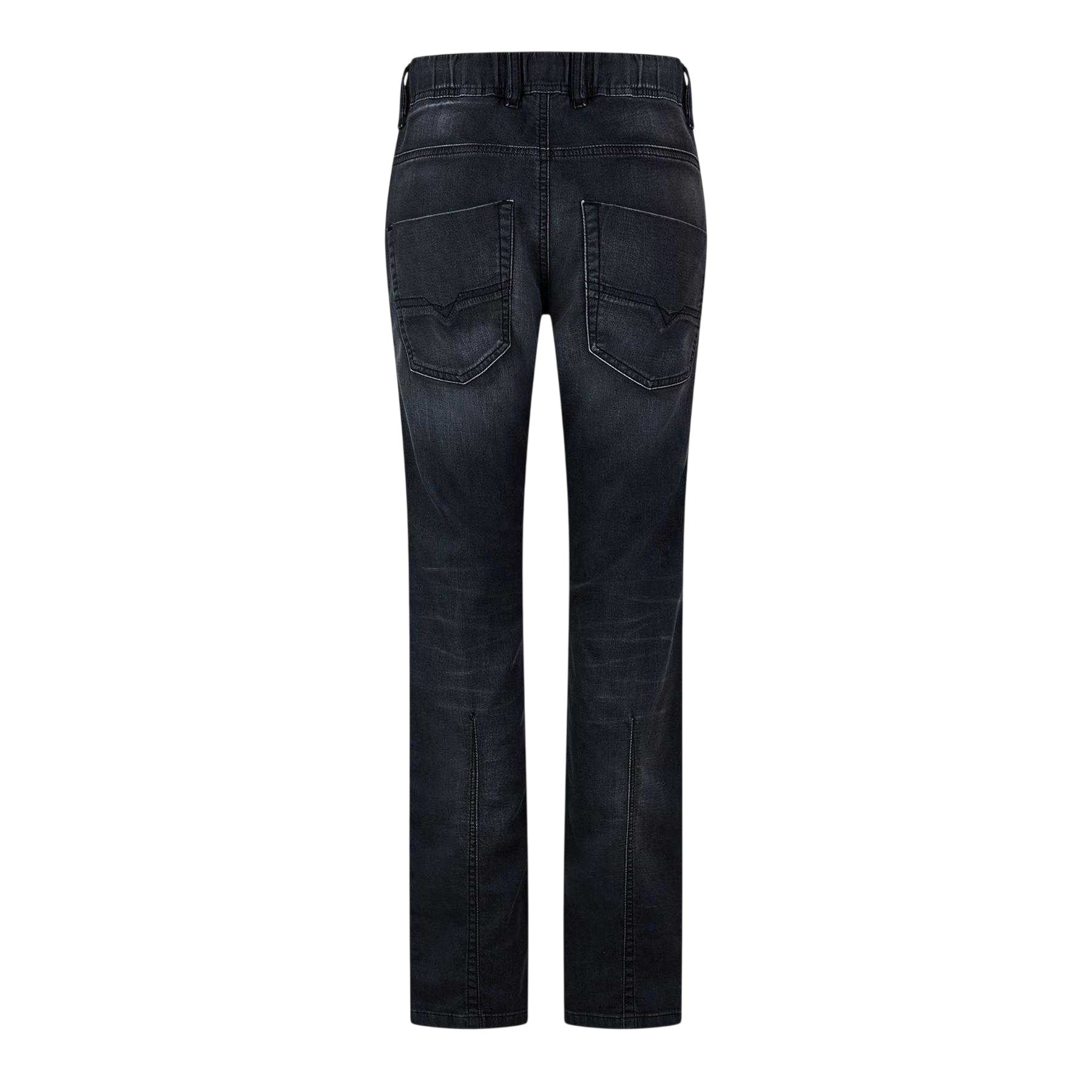 Black-Grey - Back - Diesel Mens Krooley-Ne Sweat Denim Tapered Jeans