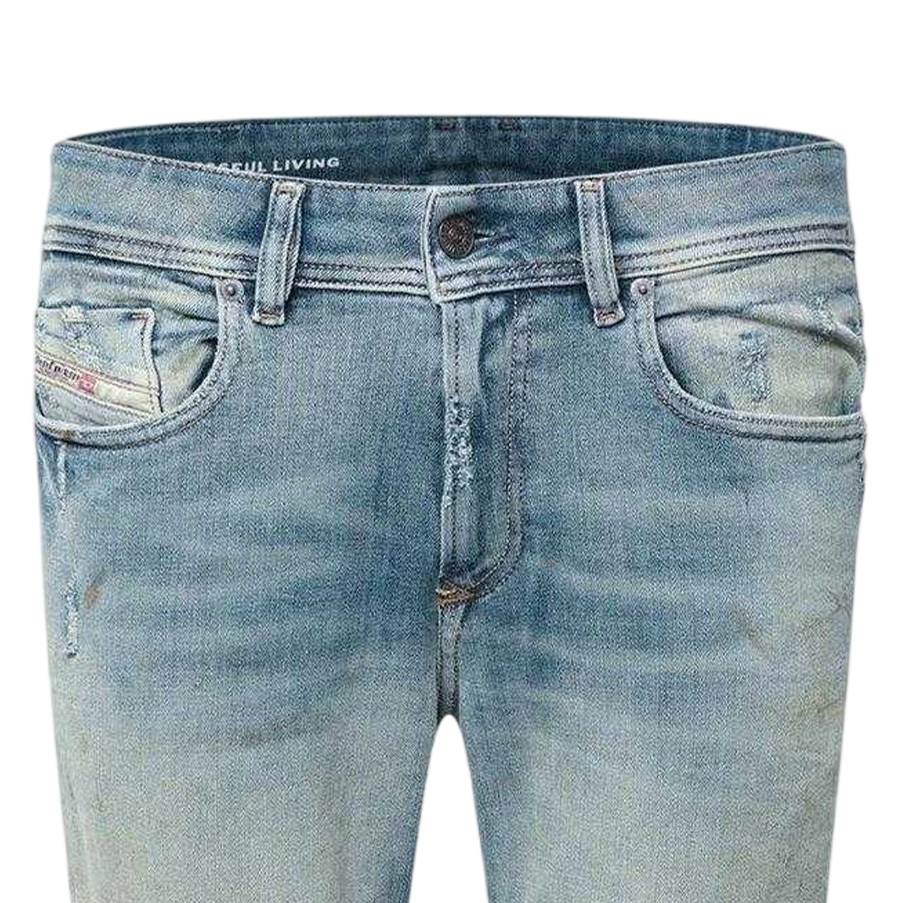 Blue Denim - Side - Diesel Mens 1979 Sleenker Denim Skinny Jeans
