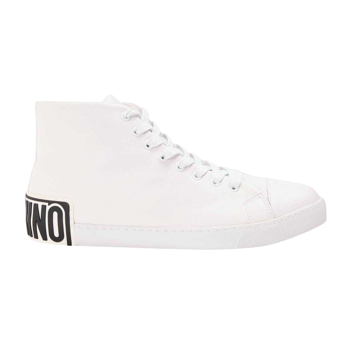 White - Front - Moschino Mens Court Trainers