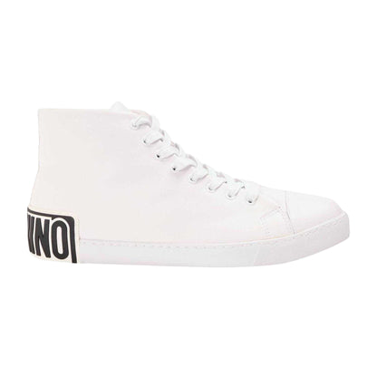 White - Front - Moschino Mens Court Trainers