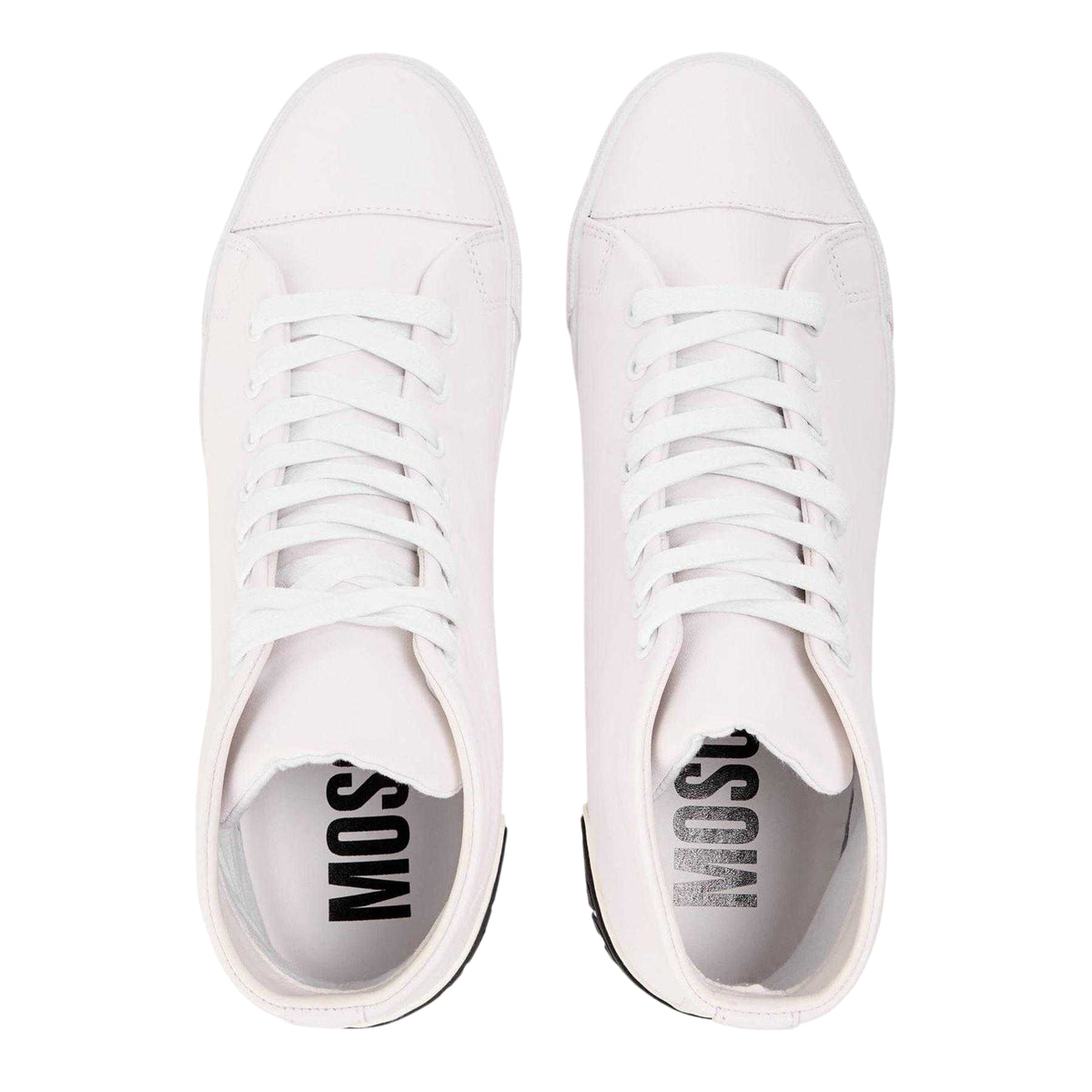 White - Side - Moschino Mens Court Trainers