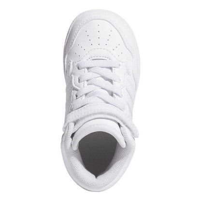 White - Side - Adidas Childrens-Kids 4.0 Mid Trainers
