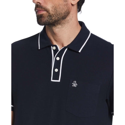 Dark Sapphire - Side - Original Penguin Mens Earl Cotton Pique Polo Shirt