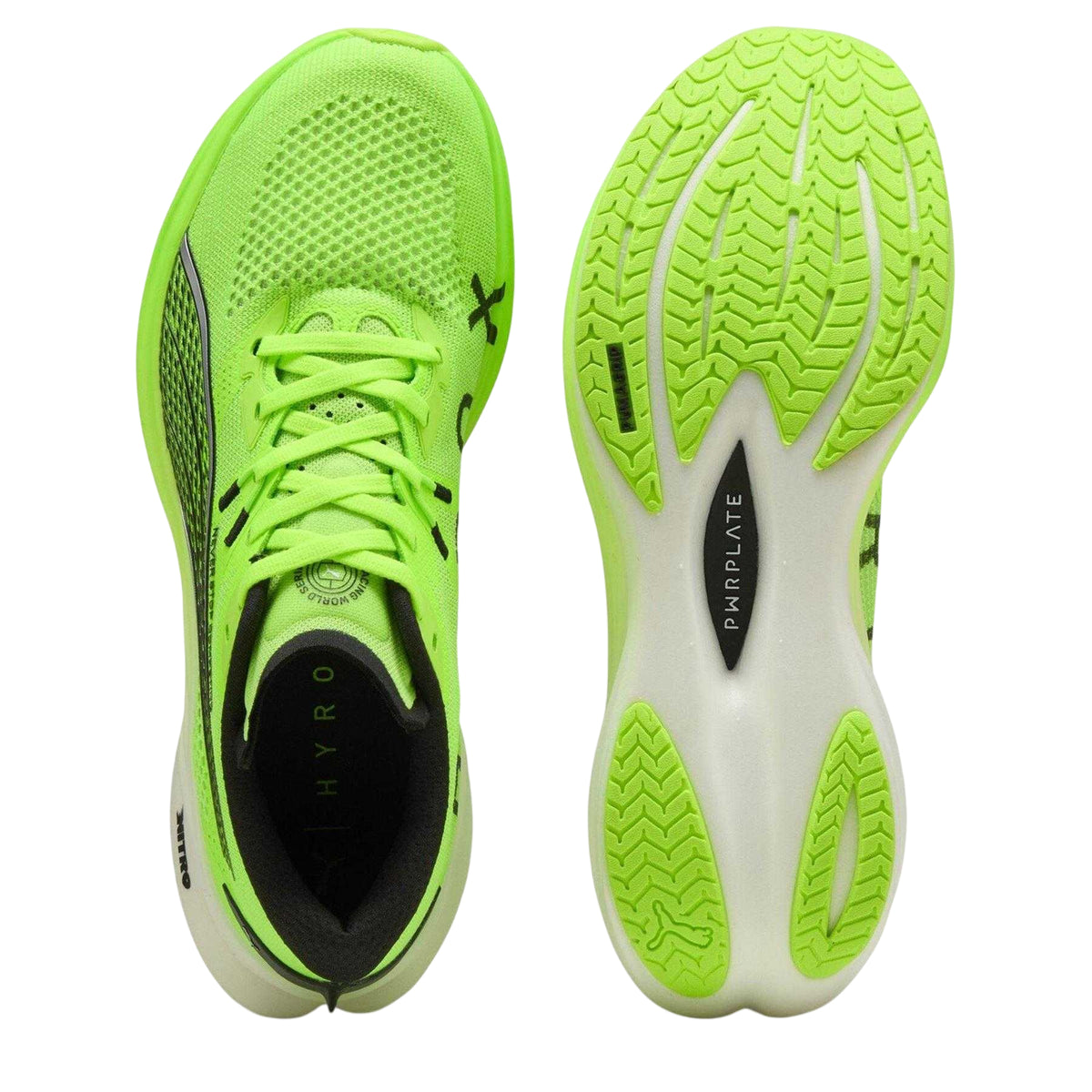 Green - Side - Puma Womens-Ladies Deviate NITRO 3 Hyrox Running Shoes