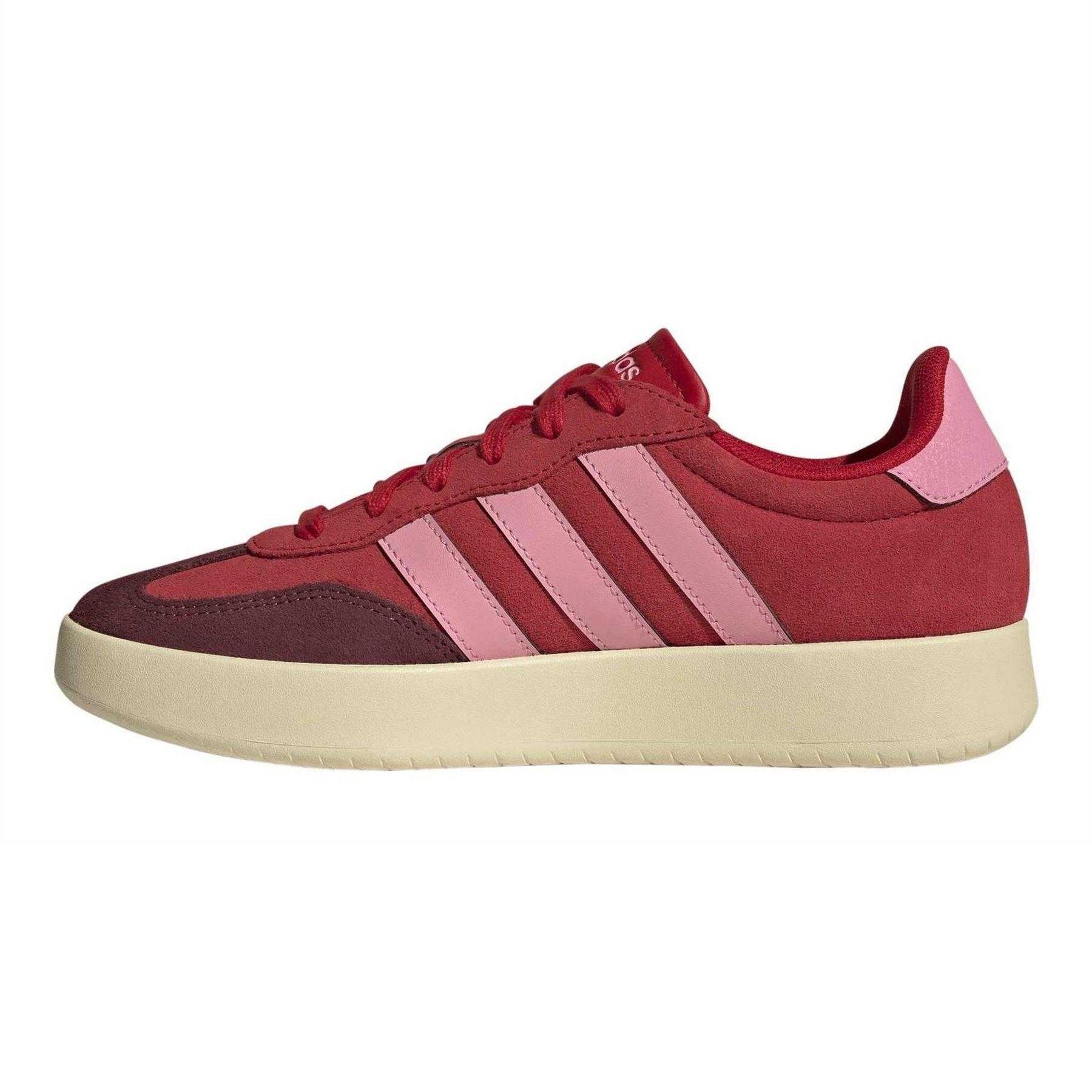 Better Scarlet - Side - Adidas Womens-Ladies Barreda Suede Platform Court Trainers