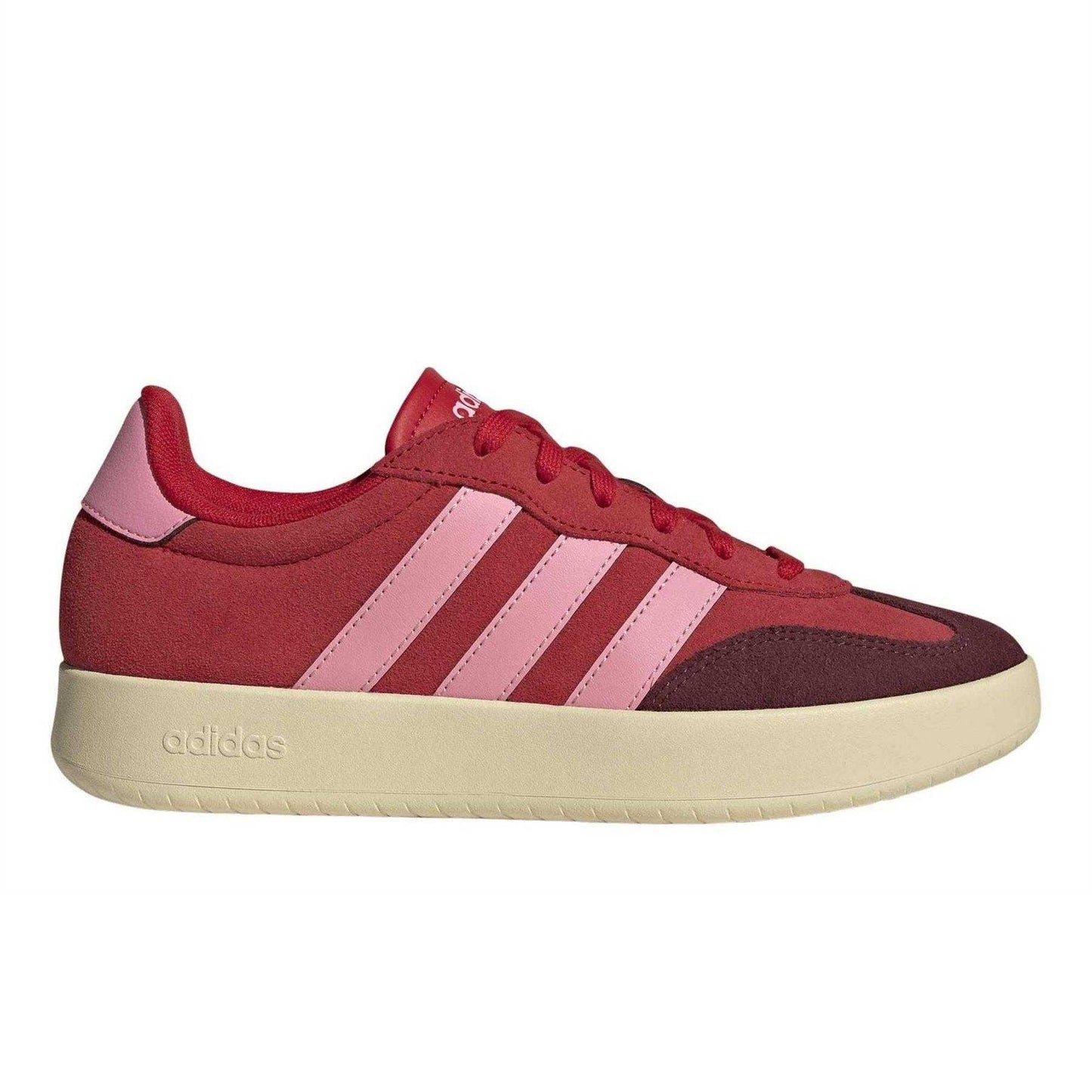 Better Scarlet - Front - Adidas Womens-Ladies Barreda Suede Platform Court Trainers
