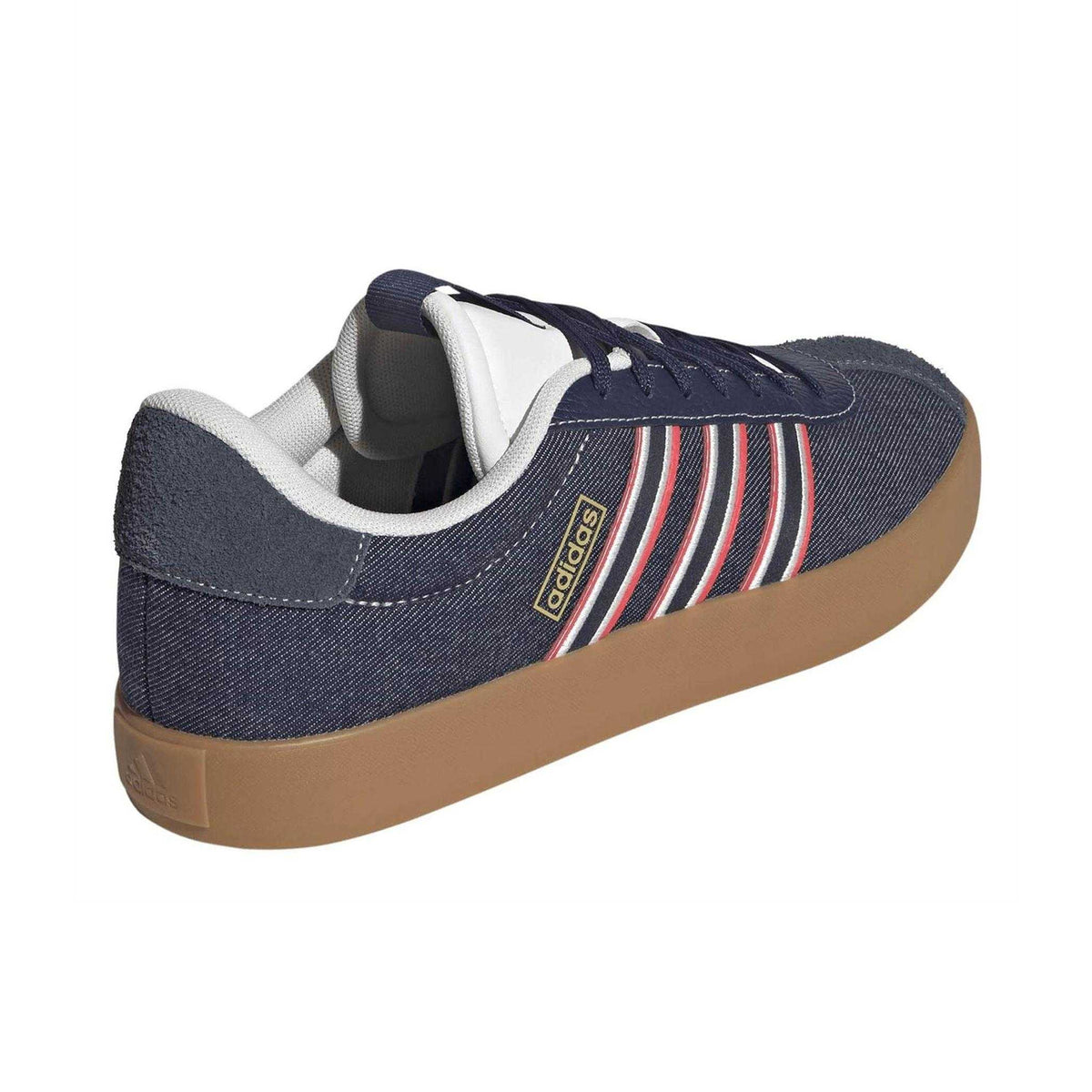 Dark Blue - Back - Adidas Mens VL Court 3.0 Denim Look Trainers