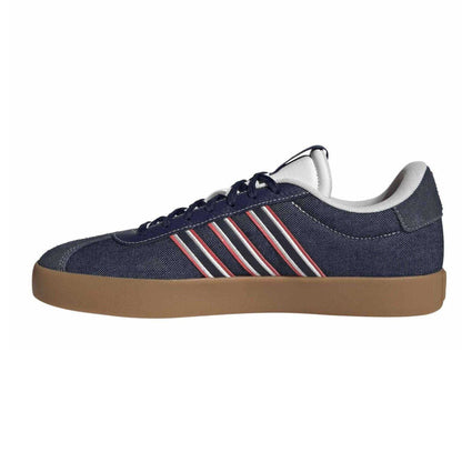 Dark Blue - Side - Adidas Mens VL Court 3.0 Denim Look Trainers