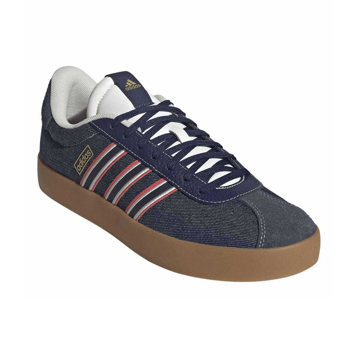 Dark Blue - Pack Shot - Adidas Mens VL Court 3.0 Denim Look Trainers