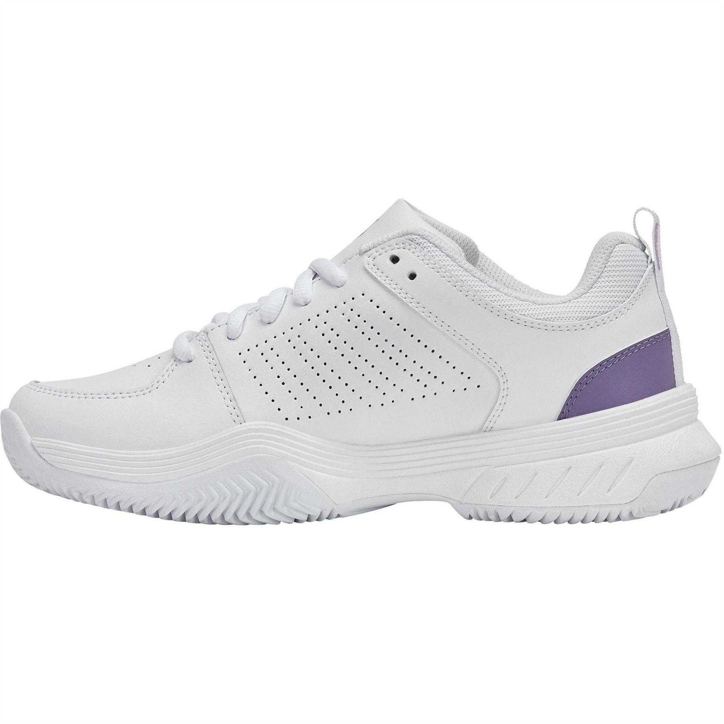 White-Purple - Side - K-Swiss Mens Express 2 Tennis Shoes