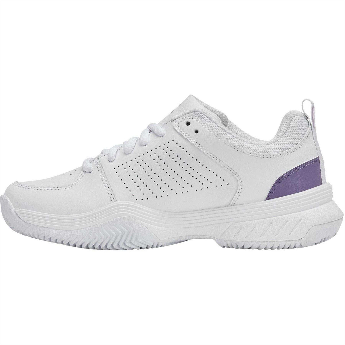 White-Purple - Side - K-Swiss Mens Express 2 Tennis Shoes