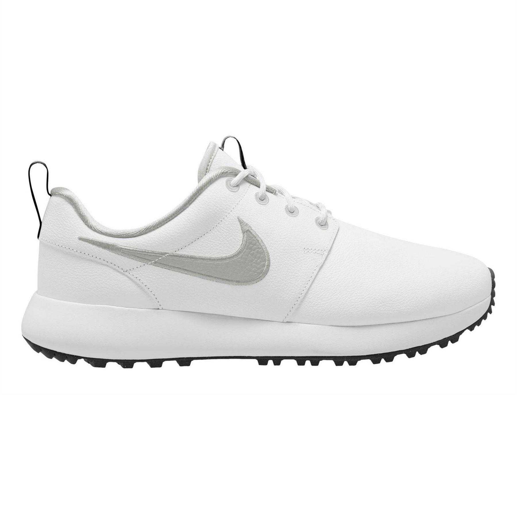 White-Black - Front - Nike Mens Roshe Spikeless Golf Shoes