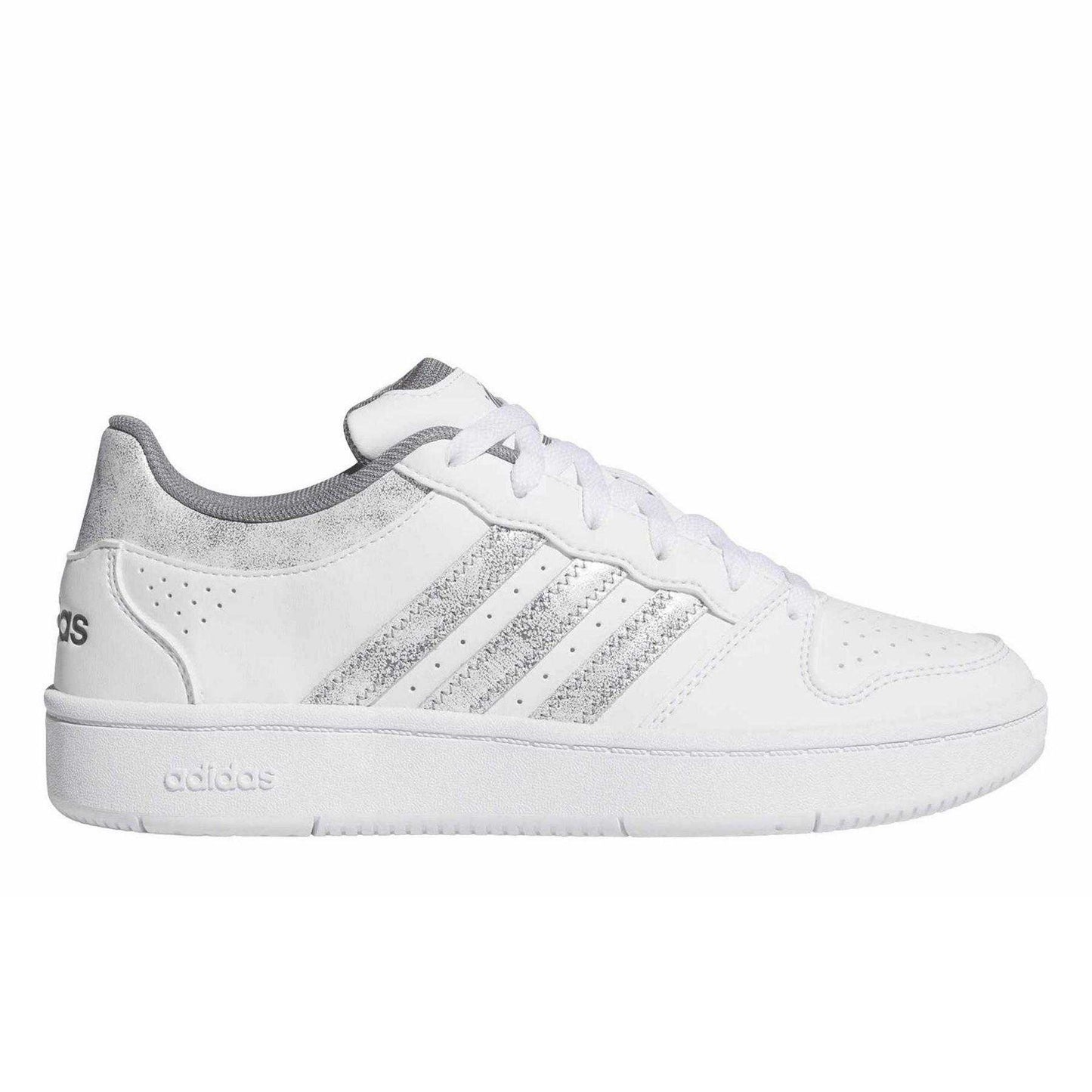 White-Grey - Front - Adidas Womens-Ladies Hoops Classic Court Trainers