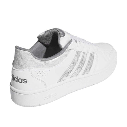 White-Grey - Back - Adidas Womens-Ladies Hoops Classic Court Trainers