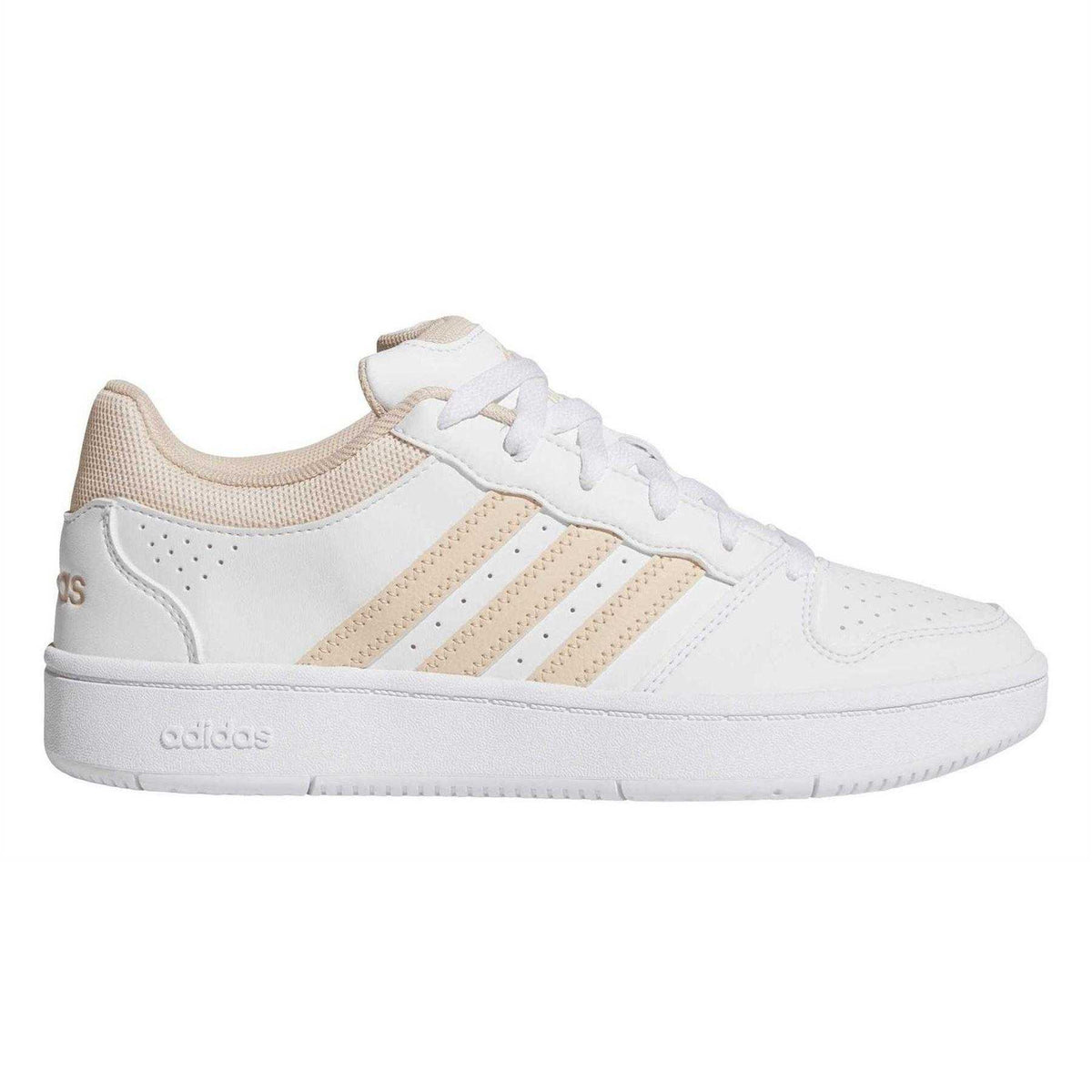 White-Beige - Front - Adidas Womens-Ladies Hoops Classic Court Trainers