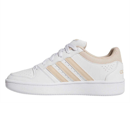 White-Beige - Lifestyle - Adidas Womens-Ladies Hoops Classic Court Trainers