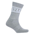 Grey-Black-Navy - Back - Lyle & Scott Mens Logo Sport Socks (Pack of 3)