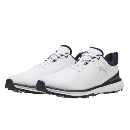 White-Silver - Pack Shot - Puma Mens Fusion Spiked Golf Shoes