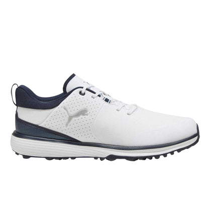 White-Silver - Front - Puma Mens Fusion Spiked Golf Shoes