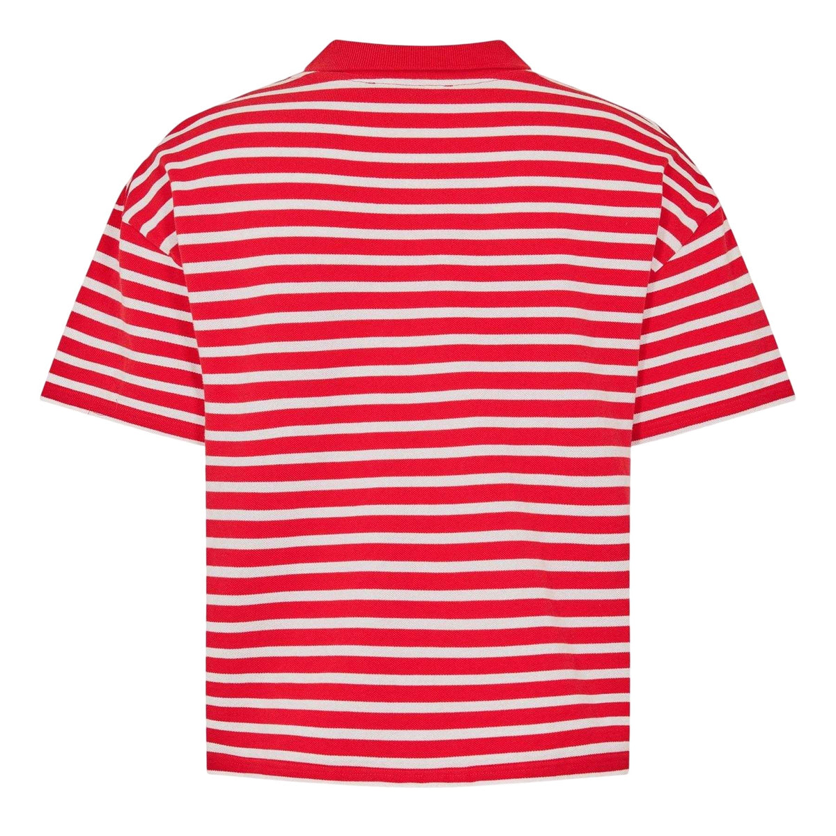 Red-Ecru - Back - Summit Mens Striped Short-Sleeved Polo Shirt