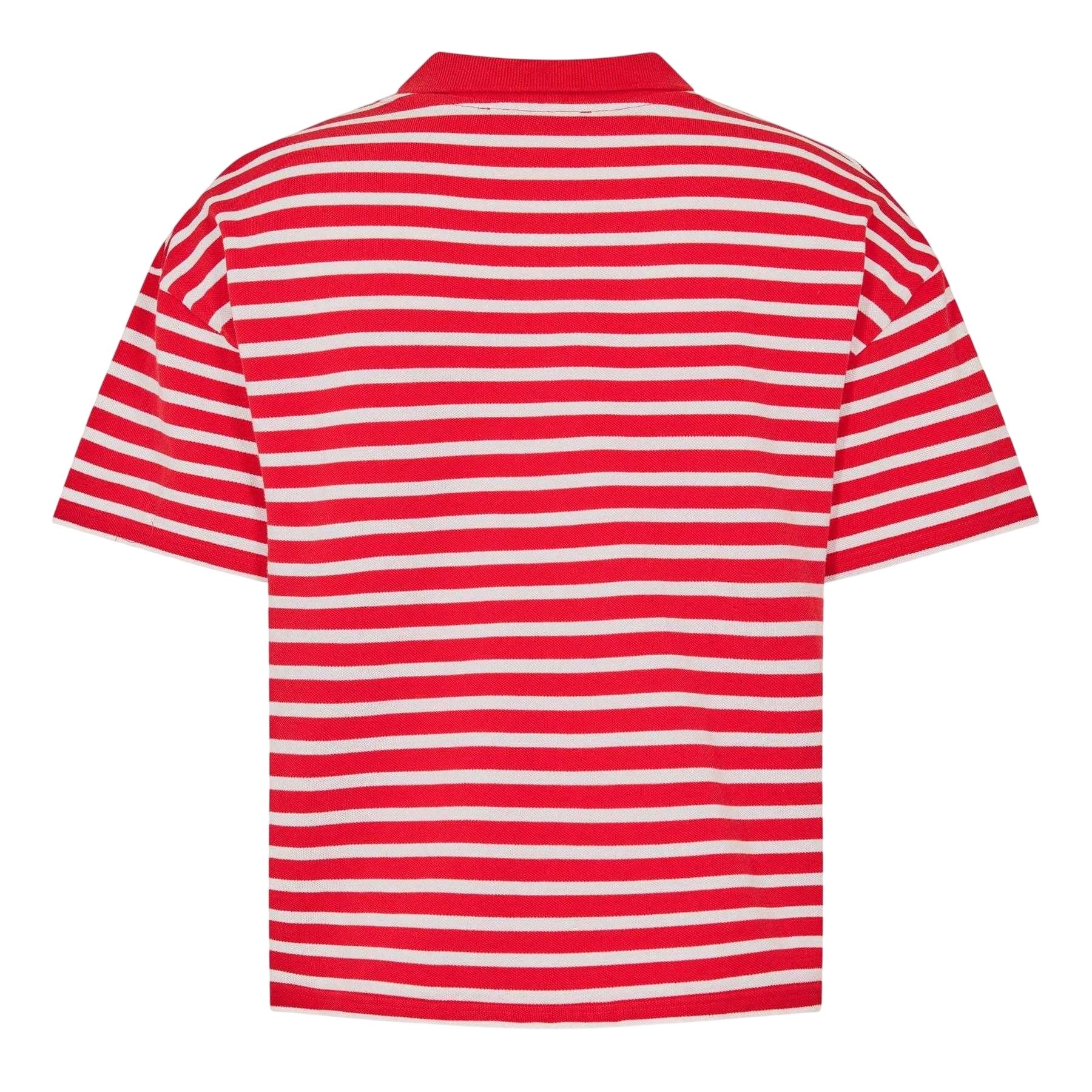 Red-Ecru - Back - Summit Mens Striped Short-Sleeved Polo Shirt