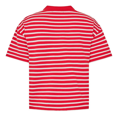 Red-Ecru - Back - Summit Mens Striped Short-Sleeved Polo Shirt