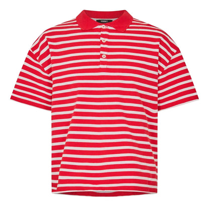 Red-Ecru - Front - Summit Mens Striped Short-Sleeved Polo Shirt