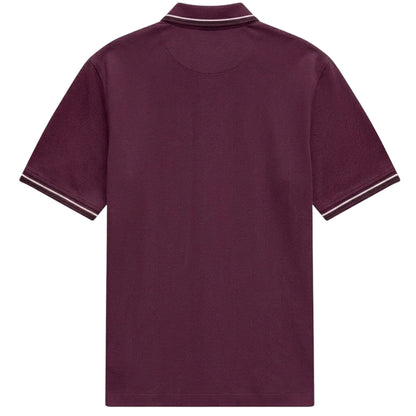Blackberry - Back - Bugatti Mens Pique Short-Sleeved Polo Shirt