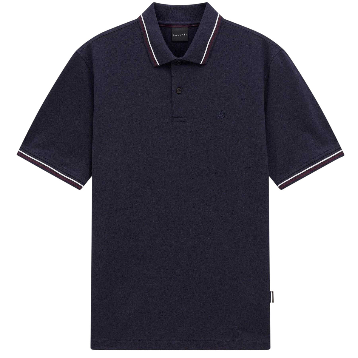 Navy - Front - Bugatti Mens Pique Short-Sleeved Polo Shirt