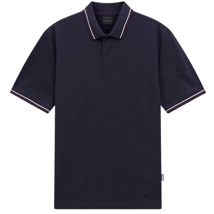 Navy - Front - Bugatti Mens Pique Short-Sleeved Polo Shirt