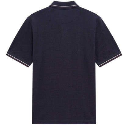 Navy - Back - Bugatti Mens Pique Short-Sleeved Polo Shirt