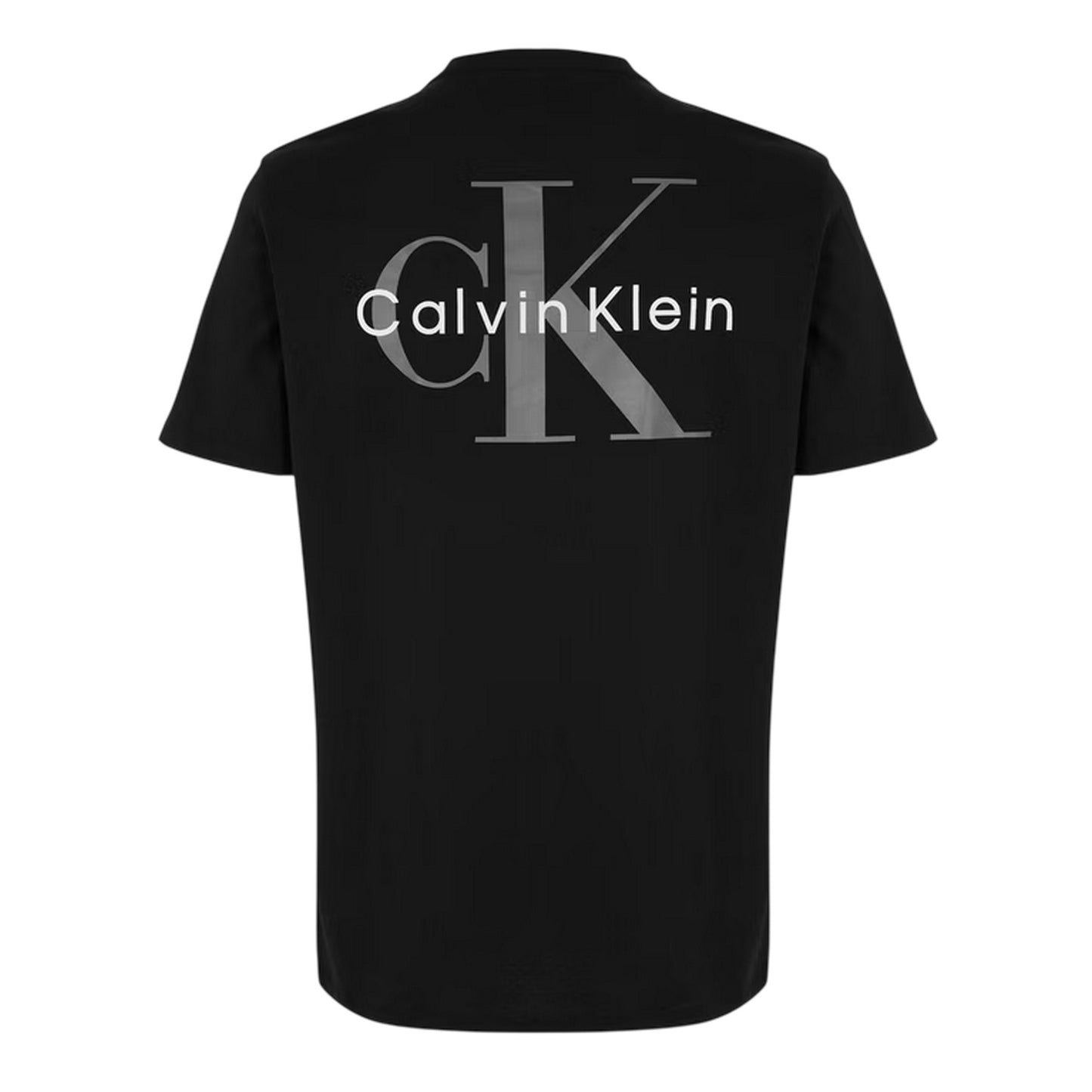 Black - Back - Calvin Klein Mens Mono Back Print Regular T-Shirt