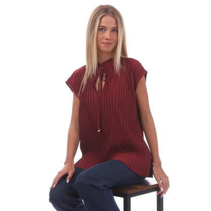 Red - Lifestyle - Hugo Boss Womens-Ladies Emalla Short-Sleeved Blouse