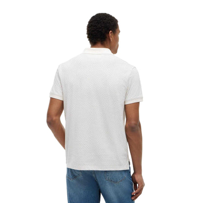 Ivory-Petal - Back - Tommy Hilfiger Mens Geometric Polo Shirt