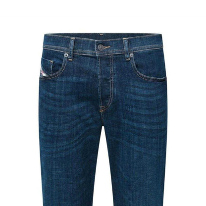 Blue Denim - Side - Diesel Mens 2023 D-Finitive Faded Straight Leg Jeans