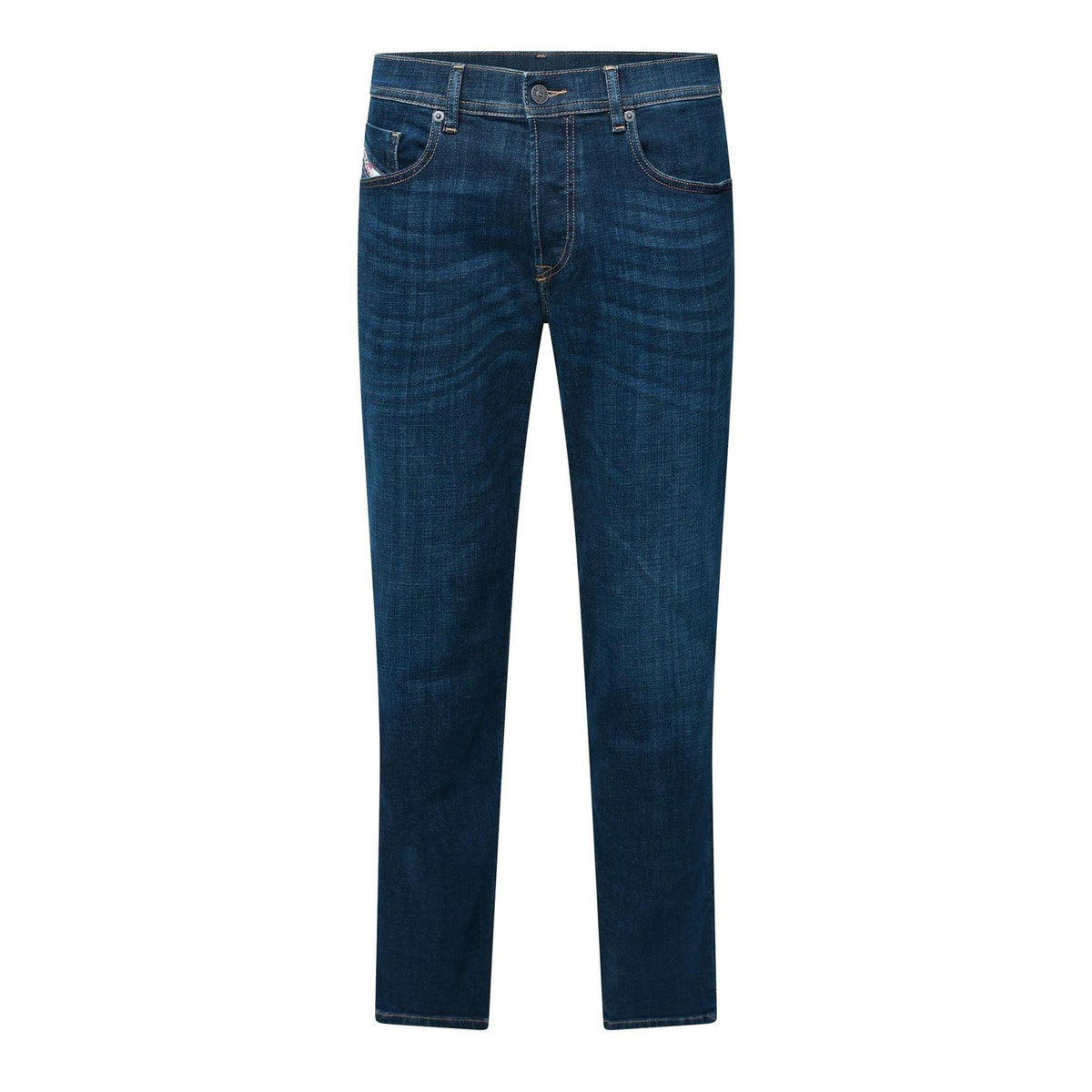 Blue Denim - Front - Diesel Mens 2023 D-Finitive Faded Straight Leg Jeans