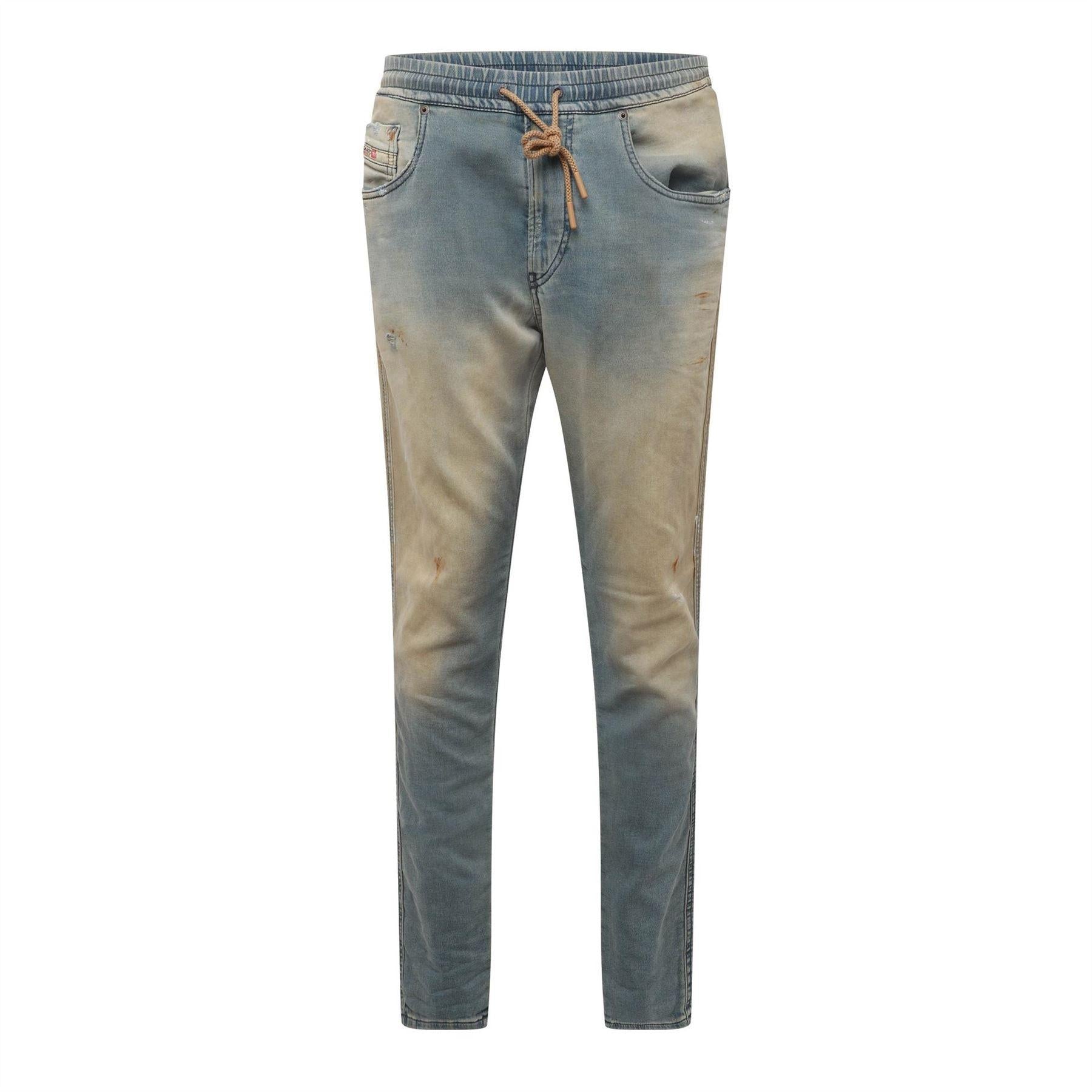 Blue Denim - Front - Diesel Mens 2060 D Strukt Slim Jeans