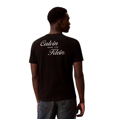 Black - Back - Calvin Klein Mens Script T-Shirt