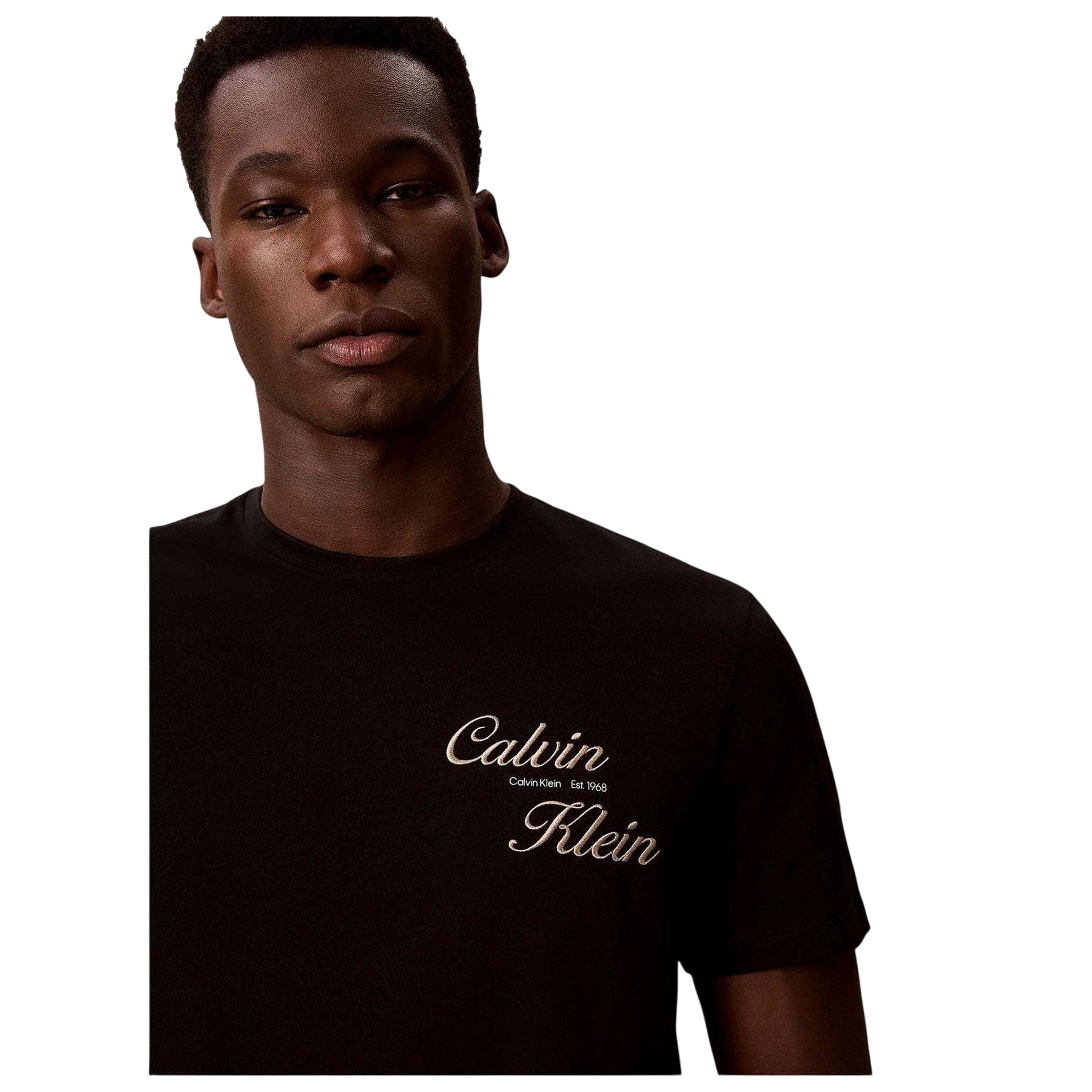 Black - Side - Calvin Klein Mens Script T-Shirt