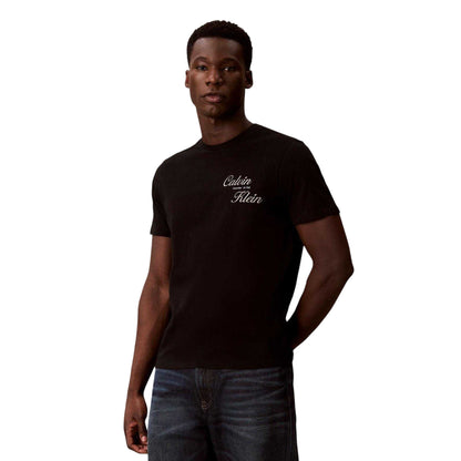 Black - Pack Shot - Calvin Klein Mens Script T-Shirt