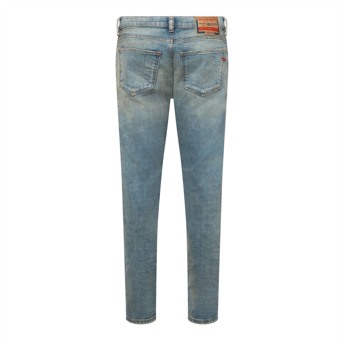 Blue Denim - Back - Diesel Mens 2019 D-Strukt Washed Faded Slim Jeans