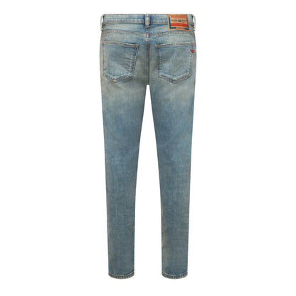 Blue Denim - Back - Diesel Mens 2019 D-Strukt Washed Faded Slim Jeans